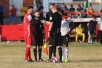 Jamie Barratt at the coin toss