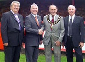 Bob (left) at the Moat Ground in July